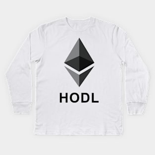 HODL Ethereum (big logo) Kids Long Sleeve T-Shirt